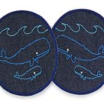 2 Wal Knieflicken Jeans, 8 x 10 cm, Flicken zum aufbügeln
