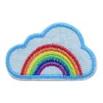 Regenbogenwolke Patch, 6 x 3,5 cm, Bügelbild Regenbogen