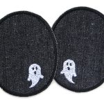 2 Jeansflicken kleine Gespenster, 8 x 10 cm