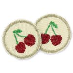 2 Kirschen Mini Patches, 4 cm