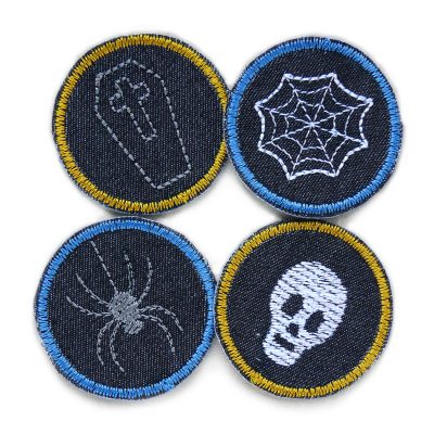 4 Halloween Mini Jeansflicken, 4 cm