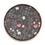 Hosenflicken Blumenwiese braun, 8 cm