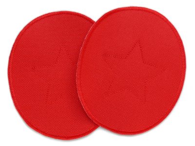 2 Regenhosen-Aufnäher aus wasserdichtem roten Cordura mit gesticktem Stern, jeweils 10 x 12 cm, Flicken zum Aufnähen oder Aufkleben für Regenhosen und Matschhosen handmade Berlin