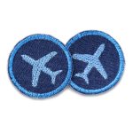 2 Flugzeug Flicken dunkelblau, 4 cm, Patches zum aufbügeln