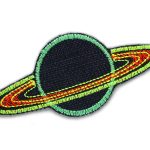 Saturn Patch Jeansflicken neon, 10 cm
