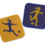 Fußballspielerin Patch, 2 Farben, 5,5 cm, Fußballerin Aufnäher