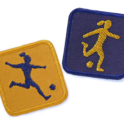gestickte Patches für Fußballerinnen 2 Farben, Fußballspielerin Aufnäher