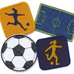 4 Fußball Patches Fußballspielerin Set