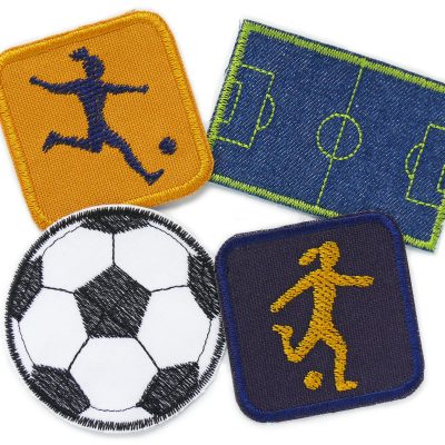 Set mit 4 Fußball-Patches für Fußballerinnen, Fußballspielerinnen