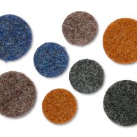 Mini Woll-Flicken in braun, grau, blau und ocker, 3-4 cm im Durchmesser, zum Aufbügeln auf Wollwalk / Walkloden (Bügelanleitung ist dabei) - zum Aufnähen auf andere Wollkleidung (Wollpullover) Perfekt zum Reparieren von Mini Löchern in Wollkleidung wie Wollhosen und Wollanzügen, handmade in Berlin